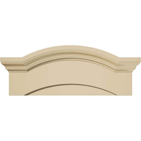 Ekena Millwork 26 in. W x 10-1/2 in. H x 3 in. P Eyebrow Signature Urethane Pediment, Primed Tan