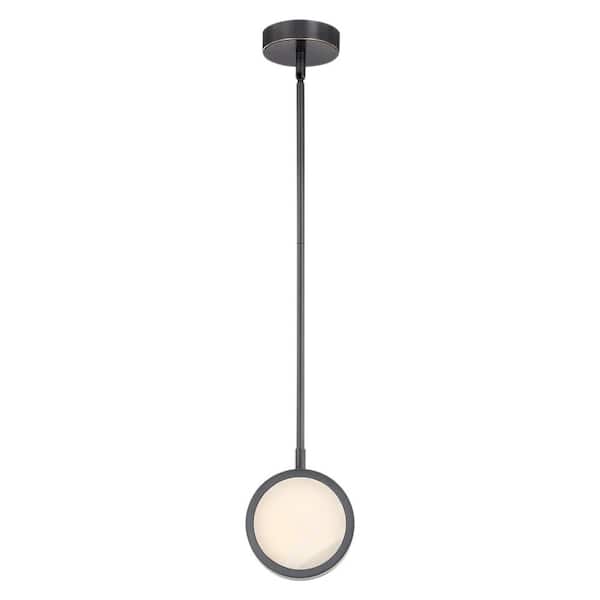 ALORA Blanco 6 in. 1 Light 14-Watt Urban Bronze/Alabaster Integrated LED Pendant Light