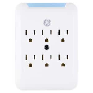 6-Outlet Pro Surge Protector Tap, White