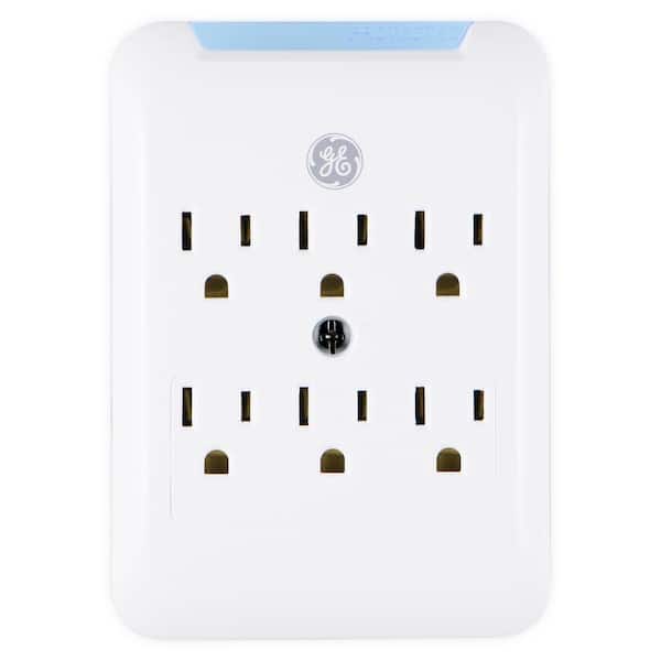 GE 6-Outlet Pro Surge Protector Tap, White