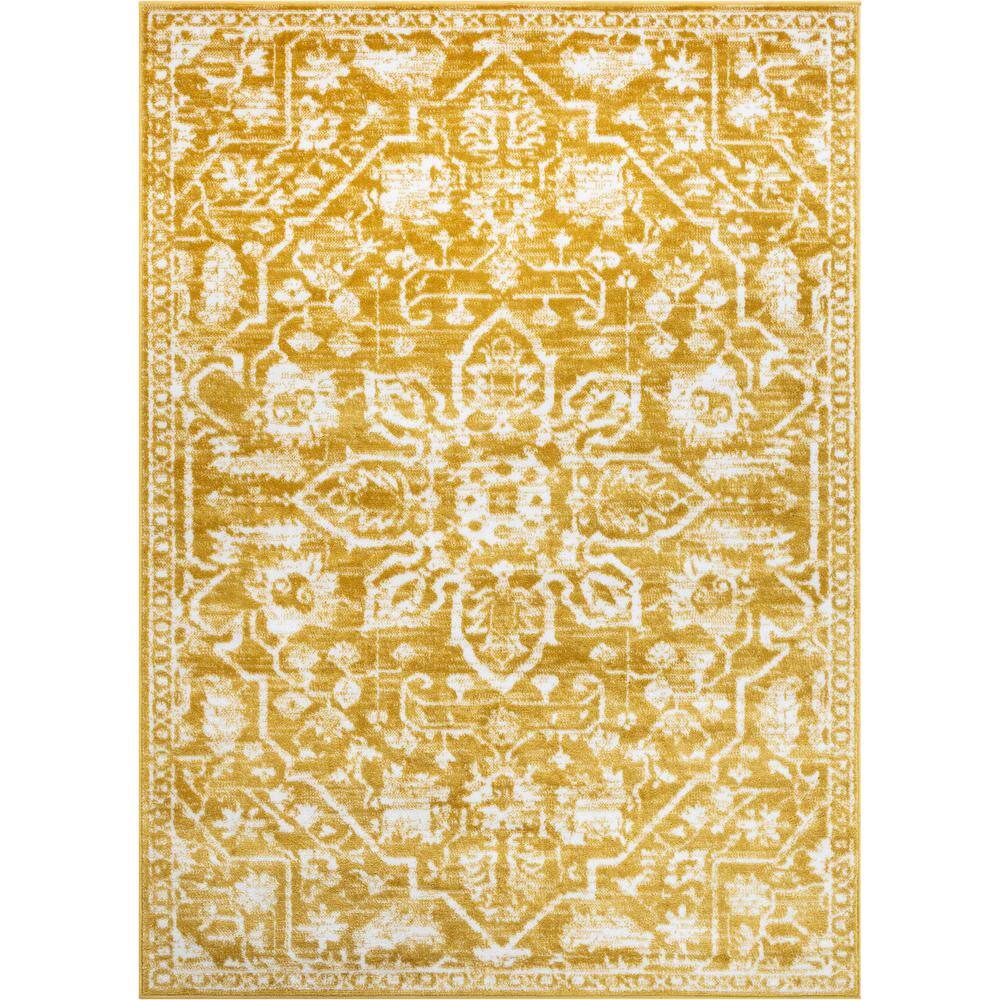 Well Woven Dazzle Disa Gold Vintage Distressed Medallion Oriental 5 ft ...