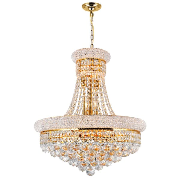 CWI Lighting Empire 14 Light Down Chandelier With Gold Finish