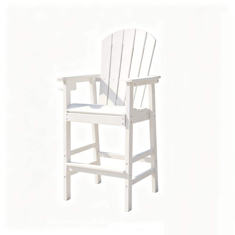 51 in. H White HDPE Outdoor Bar Height Adirondack Chair with Cup Holder price history on PriceWatchPro
