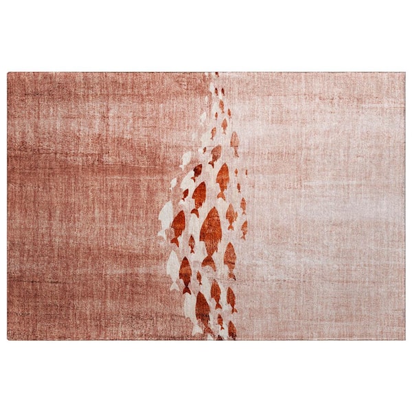 Dream Shag Premium Machine Washable Abstract ADS627 Terracotta 2 ft. x 3 ft. Accent Rug