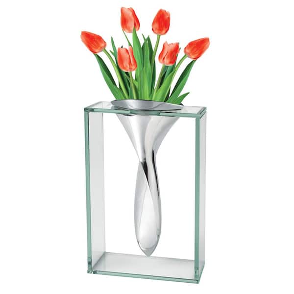 HomeRoots Charlie Clear Glass Table Vase