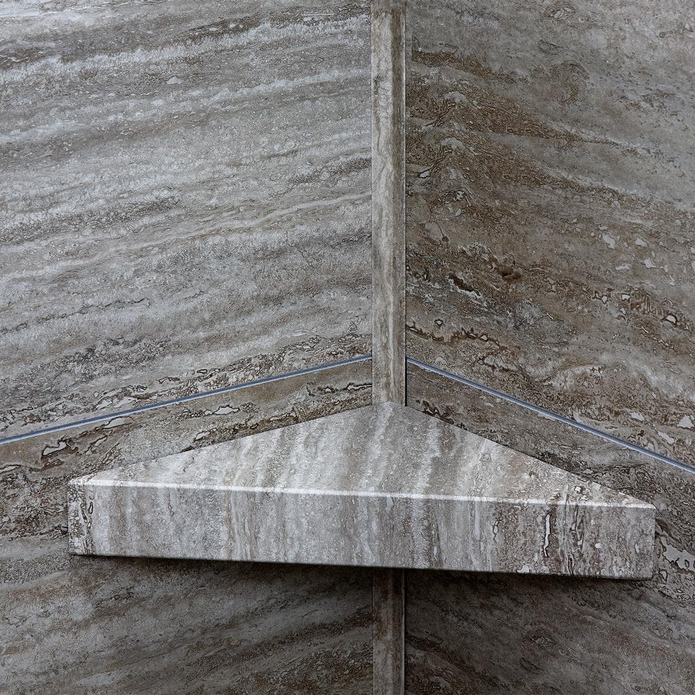 Grecian Earth Vinyl Waterproof Corner Shower Shelf