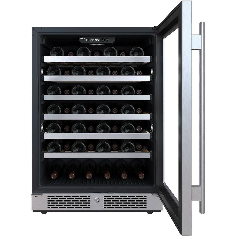 Stainless Steel 53-Bottle Single Zone Wine Refrigerator