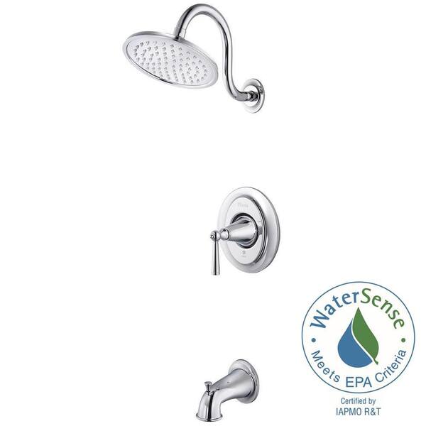Pfister Saxton Single-Handle Tub and Shower Faucet Trim Kit in Polished Chrome (Valve Not Included)