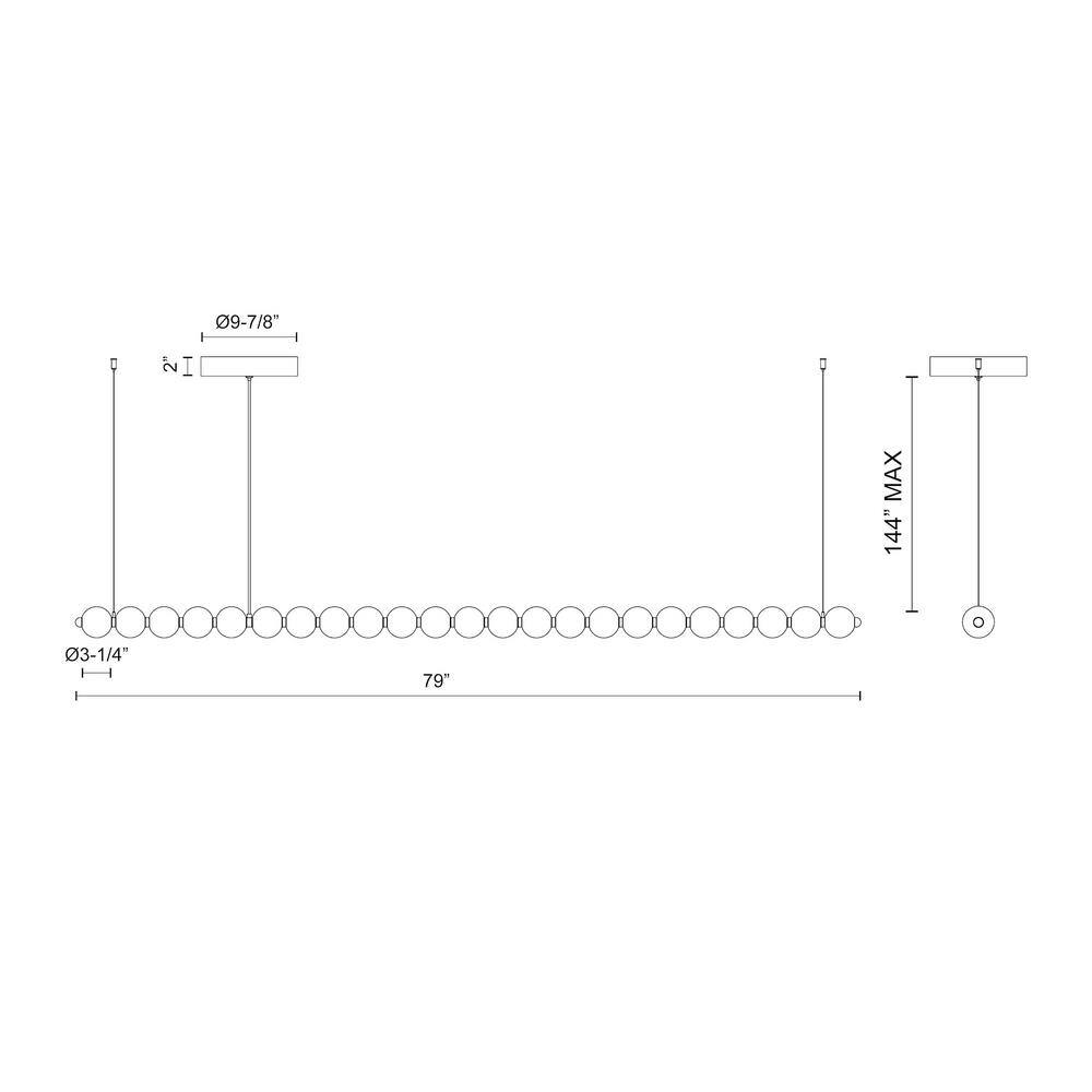 Akoya 79'' Chrome Crystal LED Linear Chandelier