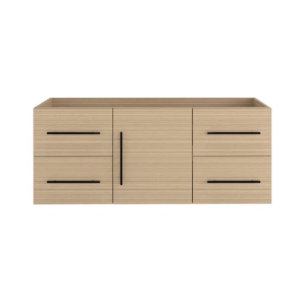 VOLPA USA AMERICAN CRAFTED VANITIES Napa 60 in. W x 22 in. D x 21 in. H Single Sink Bath Vanity Cabinet without Top in Sand Pine, Wall Mounted