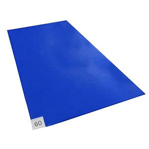 Kauri Clean 18" x 36" Blue Adhesive Mat with 60 Sheets - Thin Sticky Mat For Cleanroom, Laboratory, Hospitals, or Pets