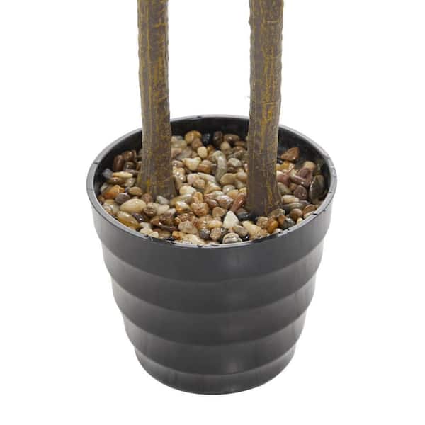 Litton Lane 70 in. H Fiddle Leaf Artificial Tree with Realistic Leaves and Black Melamine Pot