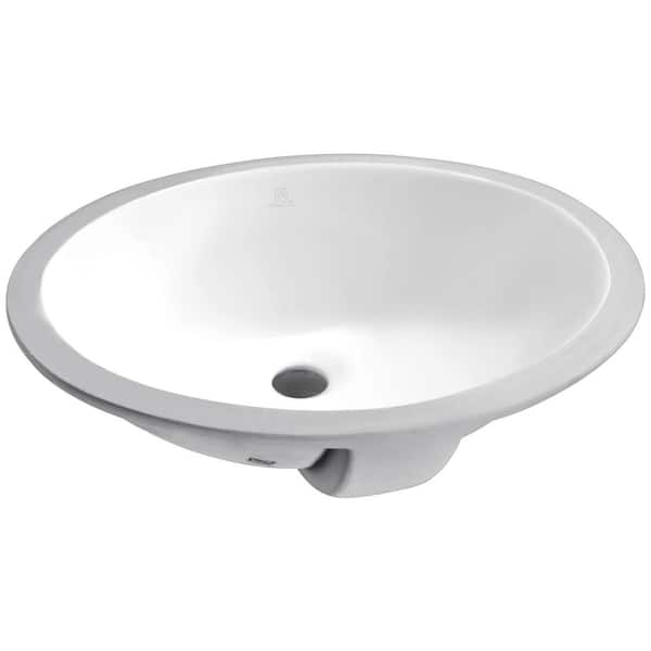 ANZZI Lanmia Series 8 in. Ceramic Undermount Bathroom Sink Basin in White