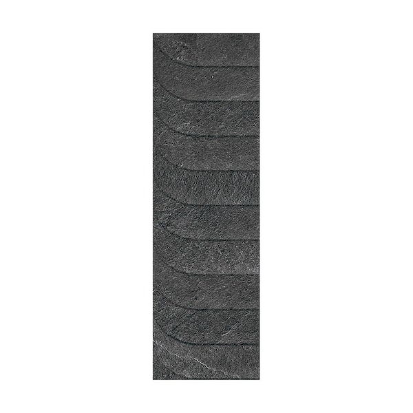 Giorbello Spanish Lavik Deco Dark 4 in. x 12 in. Matte 3D Textured Stone Look Porcelain Wall Tile Sample