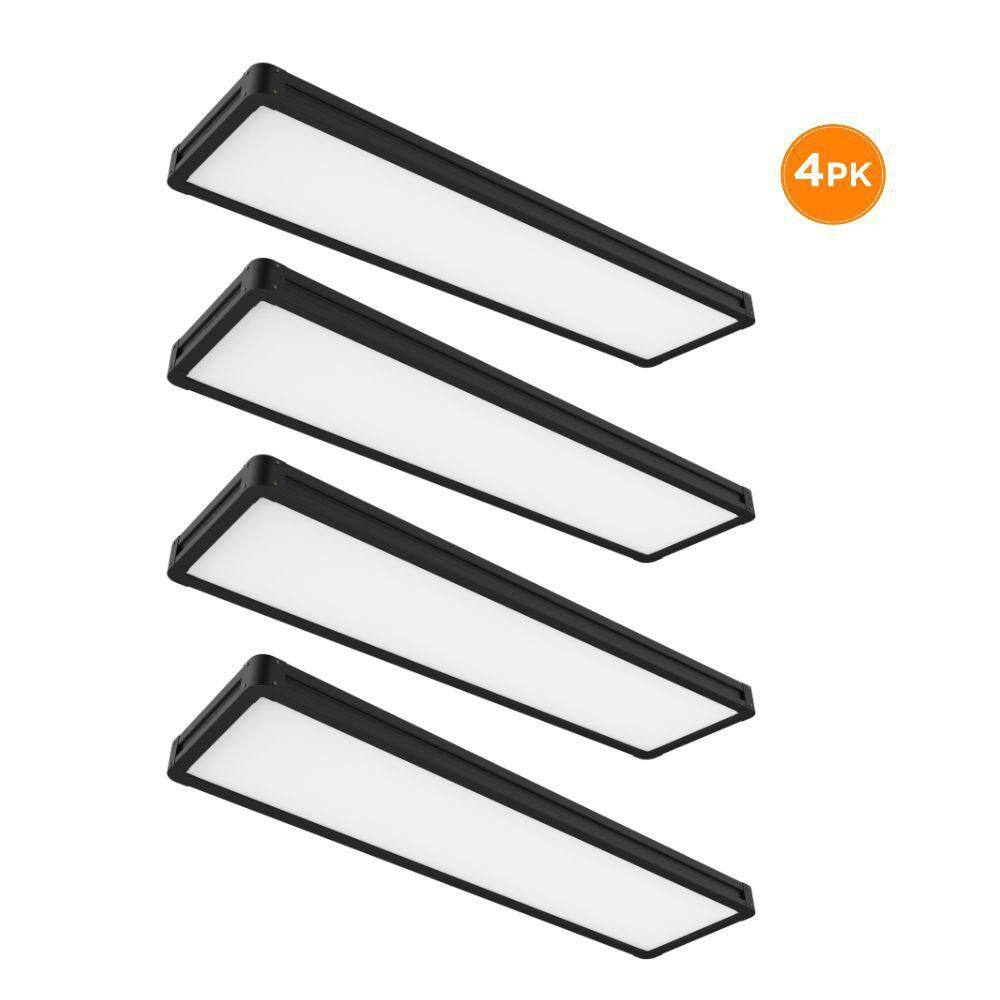 4-Pack REVOL 4 ft. x 12 in. LED Flush Mount, 4500LM, 55W, Selectable 3000K 4000K 5000K, Matte Black, Industrial Rivets price history on PriceWatchPro