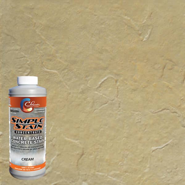 Classic Coatings Systems 1 qt. Cream Concentrated Semi-Transparent Water Based Interior/Exterior Concrete Stain