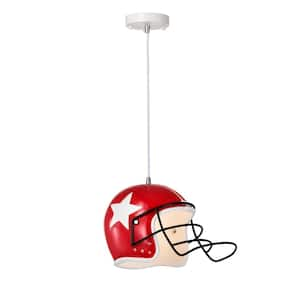 Satriano 60-Watt 1-Light White Helmet Pendant Light with Resin Shade, No Bulbs Included