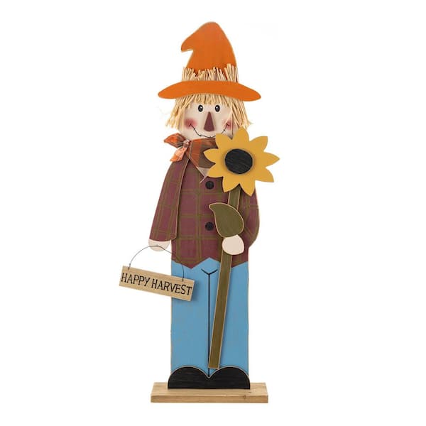 36 in. H Fall Solid Wood Scarecrow Porch Decor