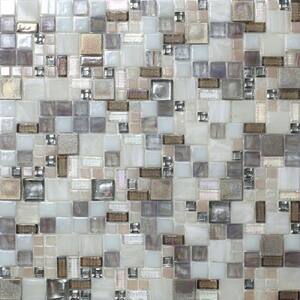 Beige 4 in. x 5 in. Mini Versailles Polished Glass Mosaic Floor and Wall Tile Sample (0.13 sq. ft./Piece)