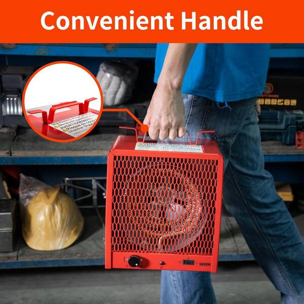 Edendirect 5600-Watt Red Electric Garage Heater, Micathermic Space