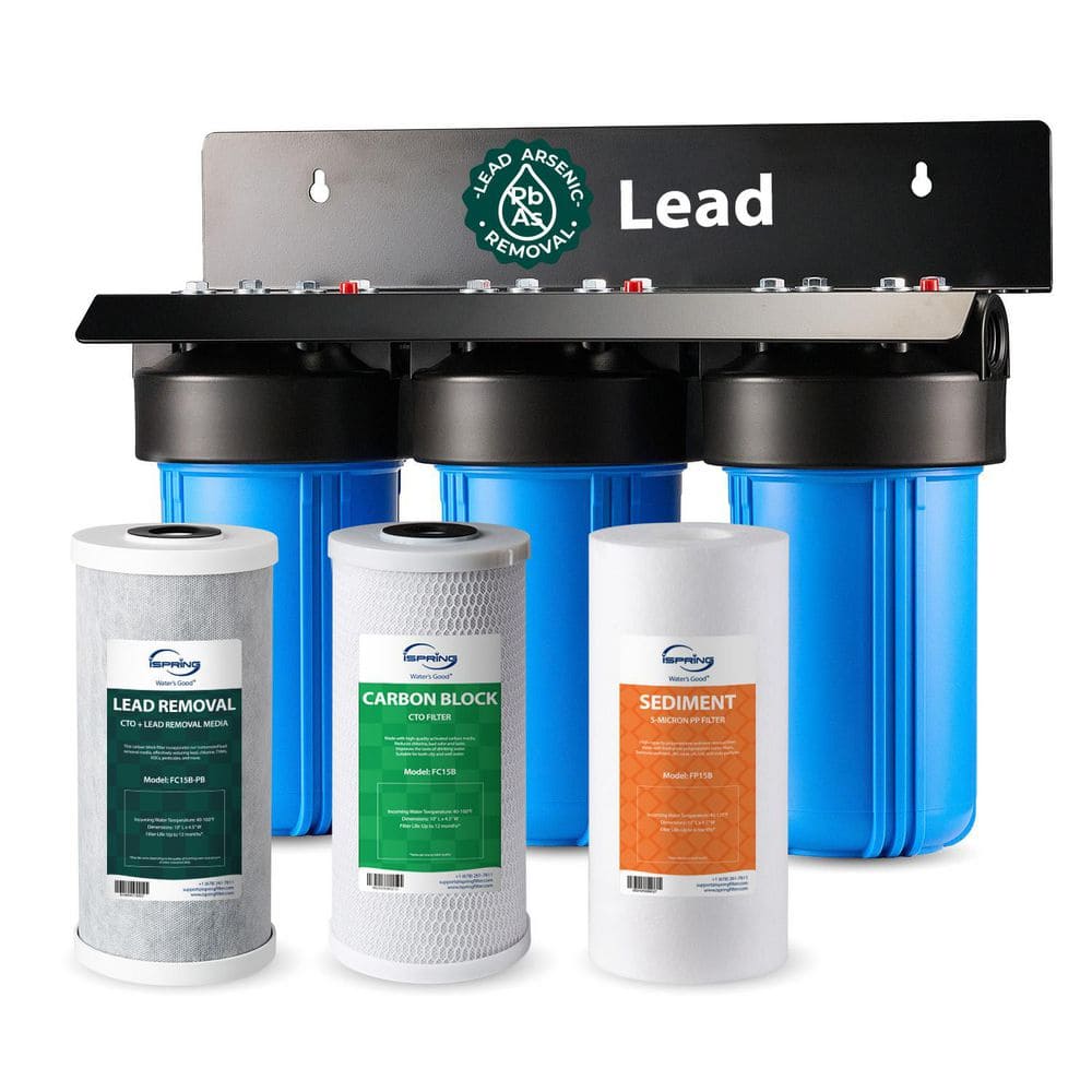 3-Stage Whole House Water Filter System, SGS-Tested to Remove Up to 99% Lead, Also Reduces Chlorine, Sediment