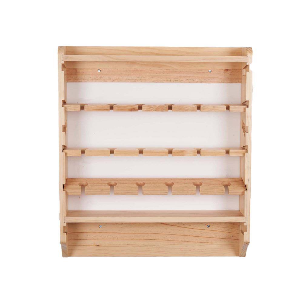 18-Bottle Wall Mounted Solid Wood Wine Rack for Living Room, Kitchen, Natur