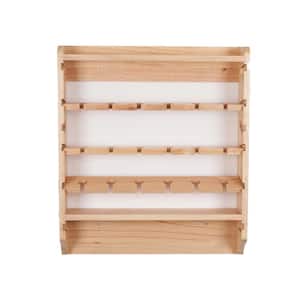 18-Bottle Wall Mounted Solid Wood Wine Rack for Living Room, Kitchen, Natural Corner Molding 28.5 in. X 24.5 in.