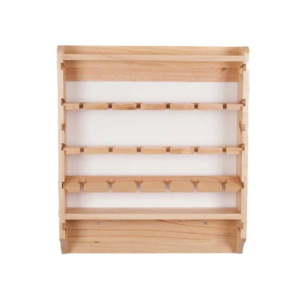 Unbranded 18-Bottle Wall Mounted Solid Wood Wine Rack for Living Room, Kitchen, Natural Corner Molding 28.5 in. X 24.5 in.