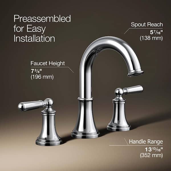 。 KOHLER Capilano 8 in. Widespread 2-Handle Bathroom Faucet in