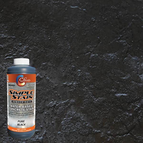 Classic Coatings Systems 1 qt. Pure Black Concentrated Semi-Transparent Water Based Interior/Exterior Concrete Stain