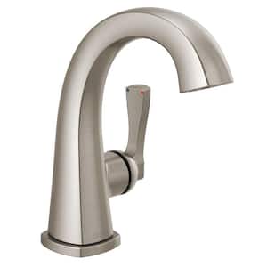 Stryke Single Handle Single Hole Bathroom Faucet with Metal Pop-Up Assembly in Stainless Steel