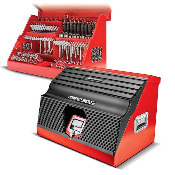 Powerbuilt 26 in. Rapid Box Portable Slant Front Tool Box - Red 240311 -  The Home Depot