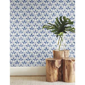 Sevilla Cobalt Blue Matte Pre-pasted Paper Wallpaper 60.75 sq. ft