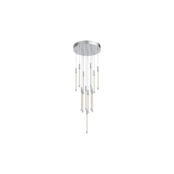 KUZCO Motif 13 in. 1 Light 53-Watt Chrome Integrated LED Pendant Light