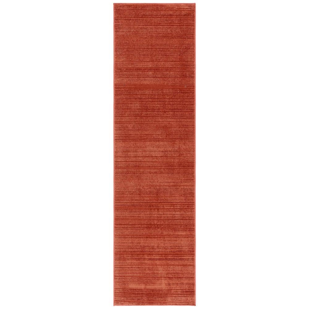 SAFAVIEH Harmony 2 ft. x 8 ft. Rust Solid Striped Runner Rug HMY800P-28 ...