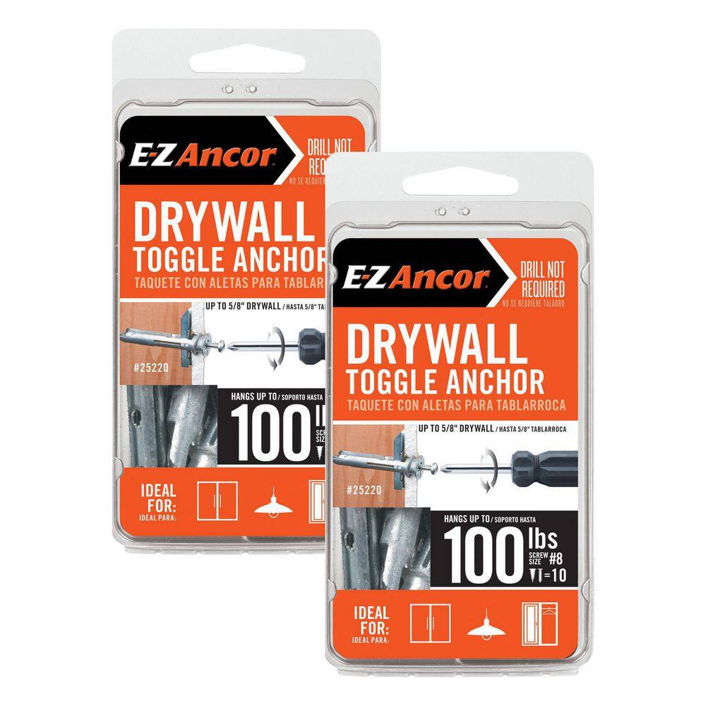 Toggle-Lock 100 lbs. Philips Pan Head Heavy-Duty Self Drilling Drywall Anchors with Screws Combo Includes 2 (10-Pack) price history on PriceWatchPro