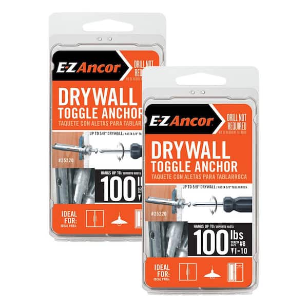 E-Z Ancor Toggle-Lock 100 lbs. Philips Pan Head Heavy-Duty Self Drilling Drywall Anchors with Screws Combo Includes 2 (10-Pack)
