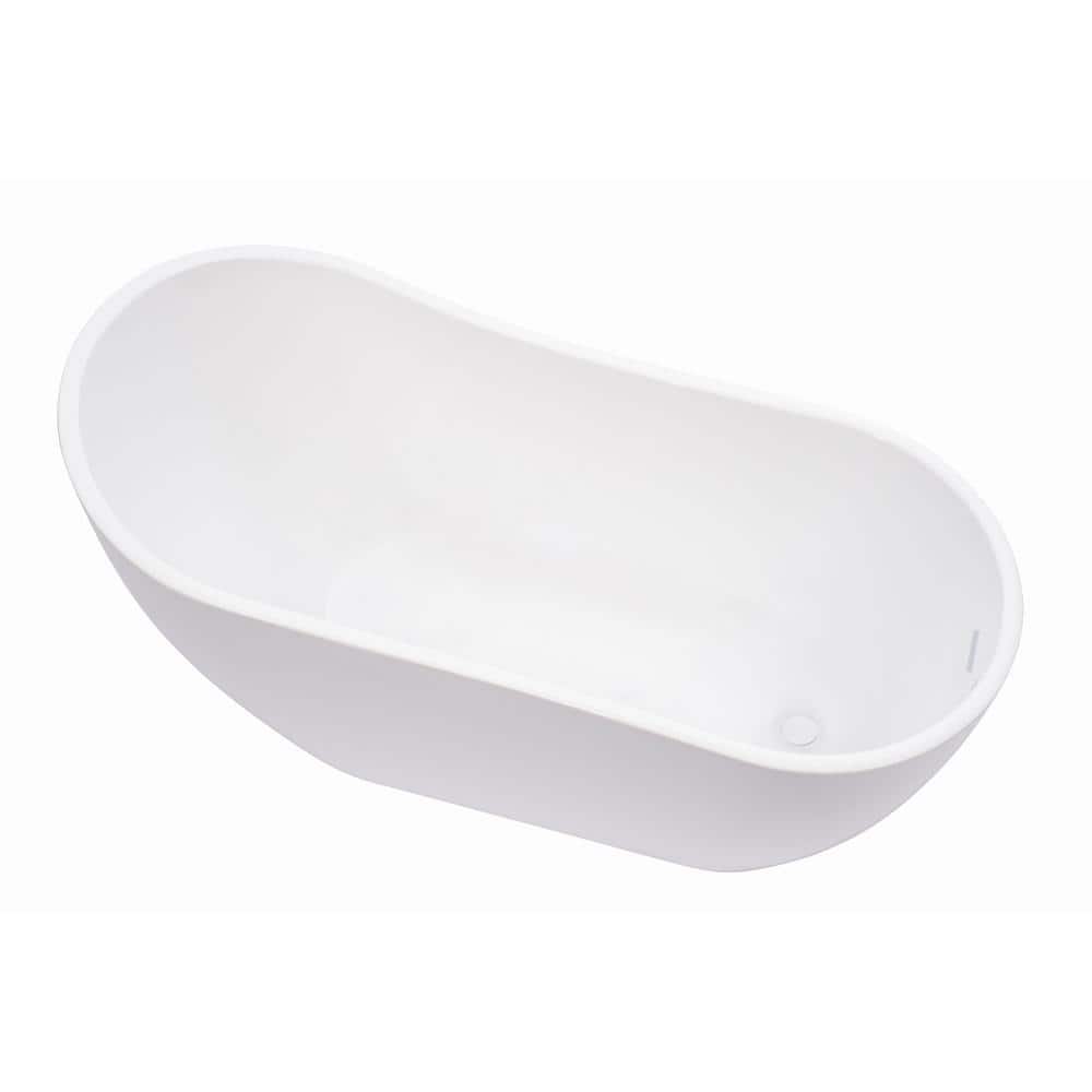 Pure White Acrylic Freestanding Soaking Bathtub