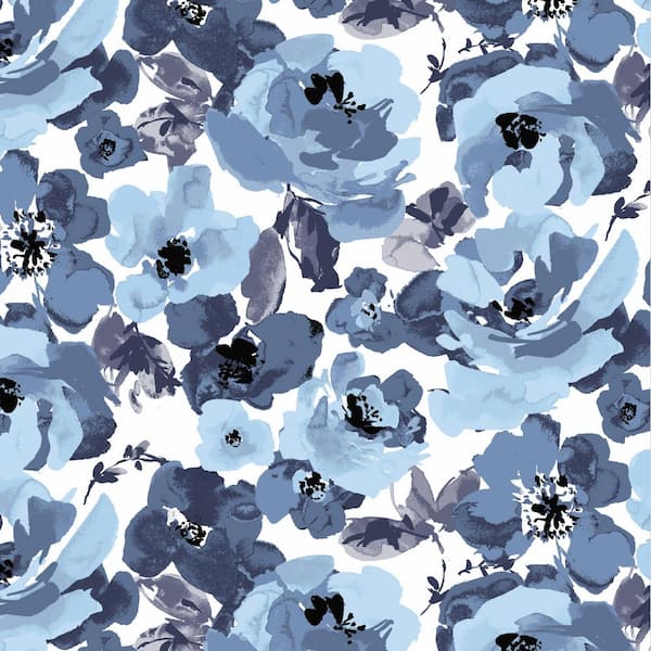 20 in. x 20 in. Blue Garden Floral High Back Outdoor Dining Chair Cushion (2-Pack)