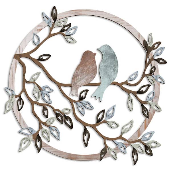 Unbranded 1-Piece Silhouette Bird Art Decor 11.8 in. x 11.8 in. Metal Work, Fresh Color