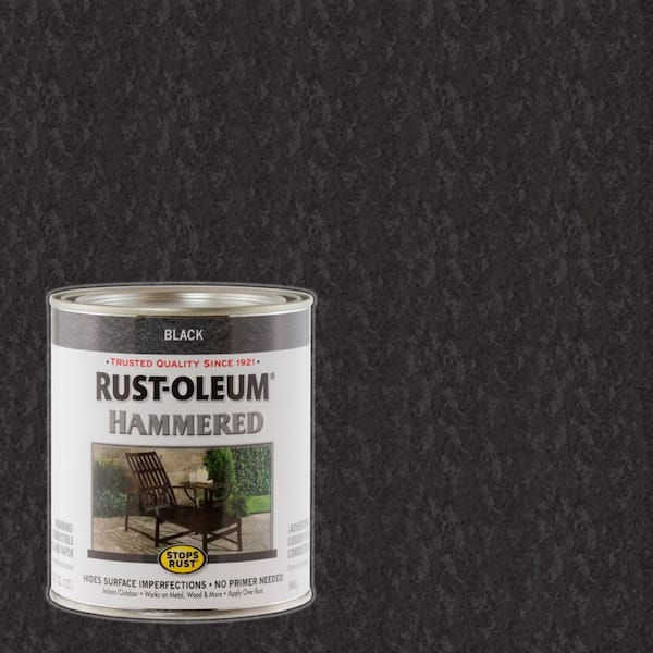 Rust-Oleum Stops Rust 1 qt. Black Hammered Gloss Rust Preventive Interior/Exterior Paint (2-Pack)