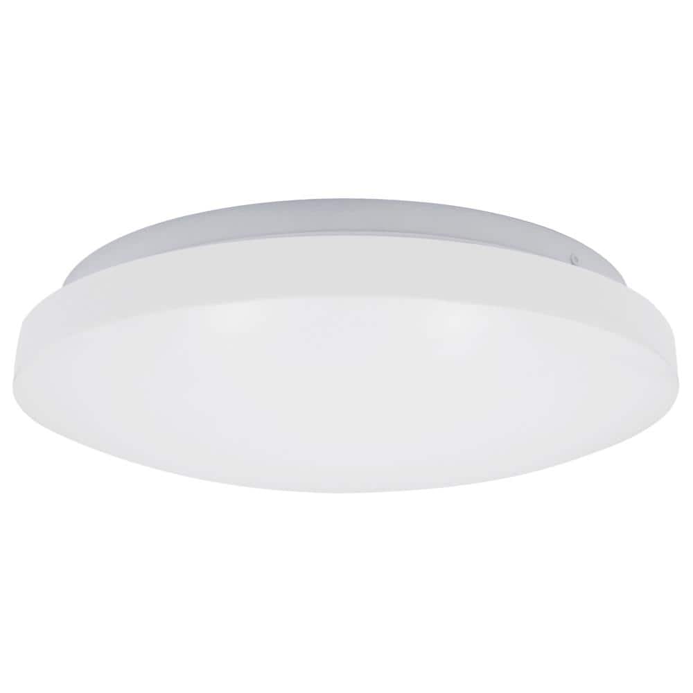 White Round LED Flush Mount Ceiling Light, 13 Inch
