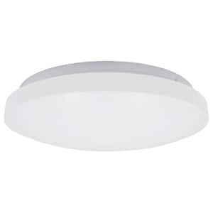 1-Light 13 in. White LED Interior Flush Mount Ceiling Light, Dimmable