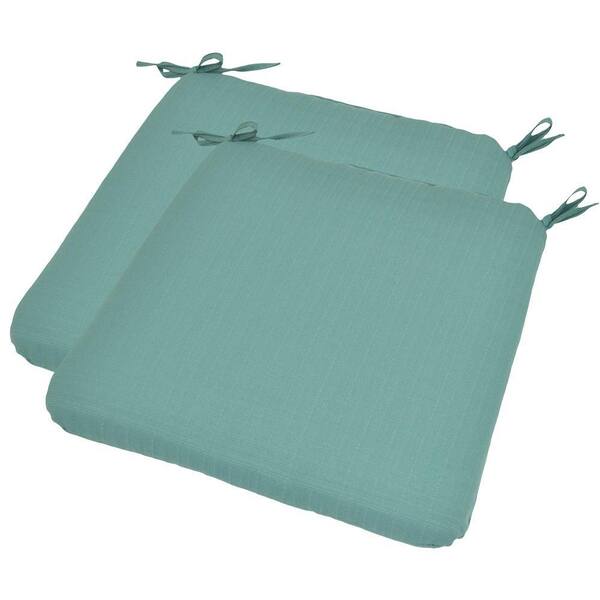 Plantation Patterns Turquoise Textured Outdoor Seat Pad (2-Pack)-DISCONTINUED