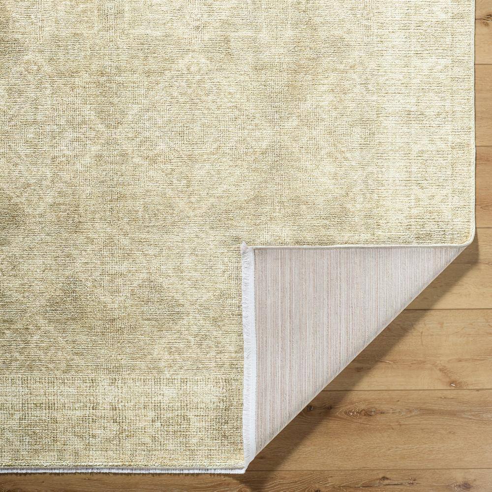 Vintage Beige and Tan Synthetic Rectangular Area Rug 5' x 7'