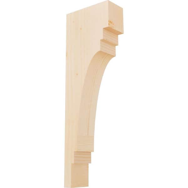 Ekena Millwork 3-1/2 in. x 8 in. x 24 in. Douglas Fir Pescadero Smooth Corbel