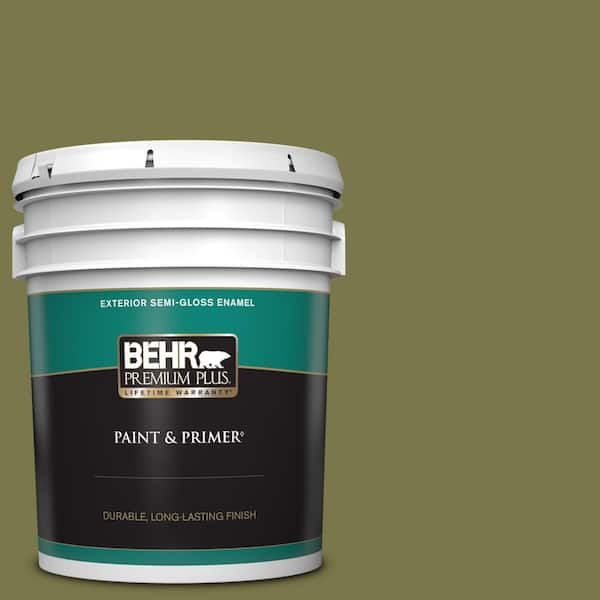 BEHR PREMIUM PLUS 5 gal. #S340-7A Garnish Semi-Gloss Enamel Exterior Paint & Primer