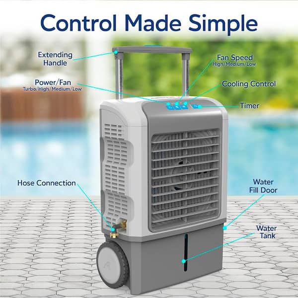 1300 CFM Portable 3 Speed Outdoor Evaporative Air Cooler