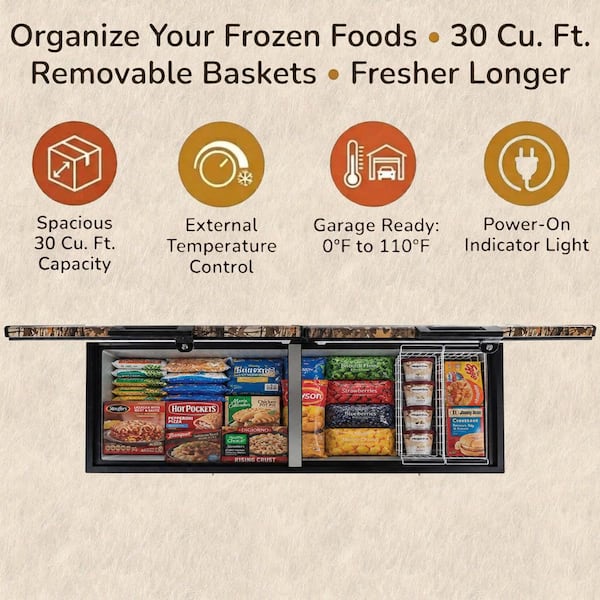 Magnavox 30 cu. ft. 2-Door Manual Defrost Chest Freezer with