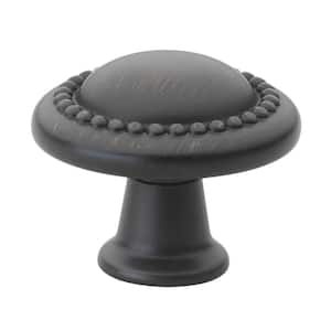 1-1/4 in. Dia Oil Rubbed Bronze Round Beaded Cabinet Knob (10-Pack)